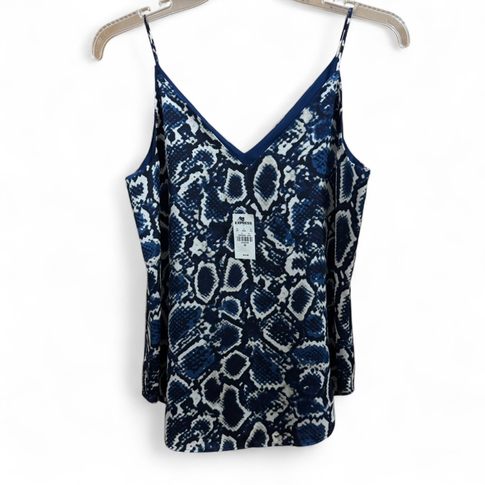 NWT Express Blue and White Snake Print Camisole
